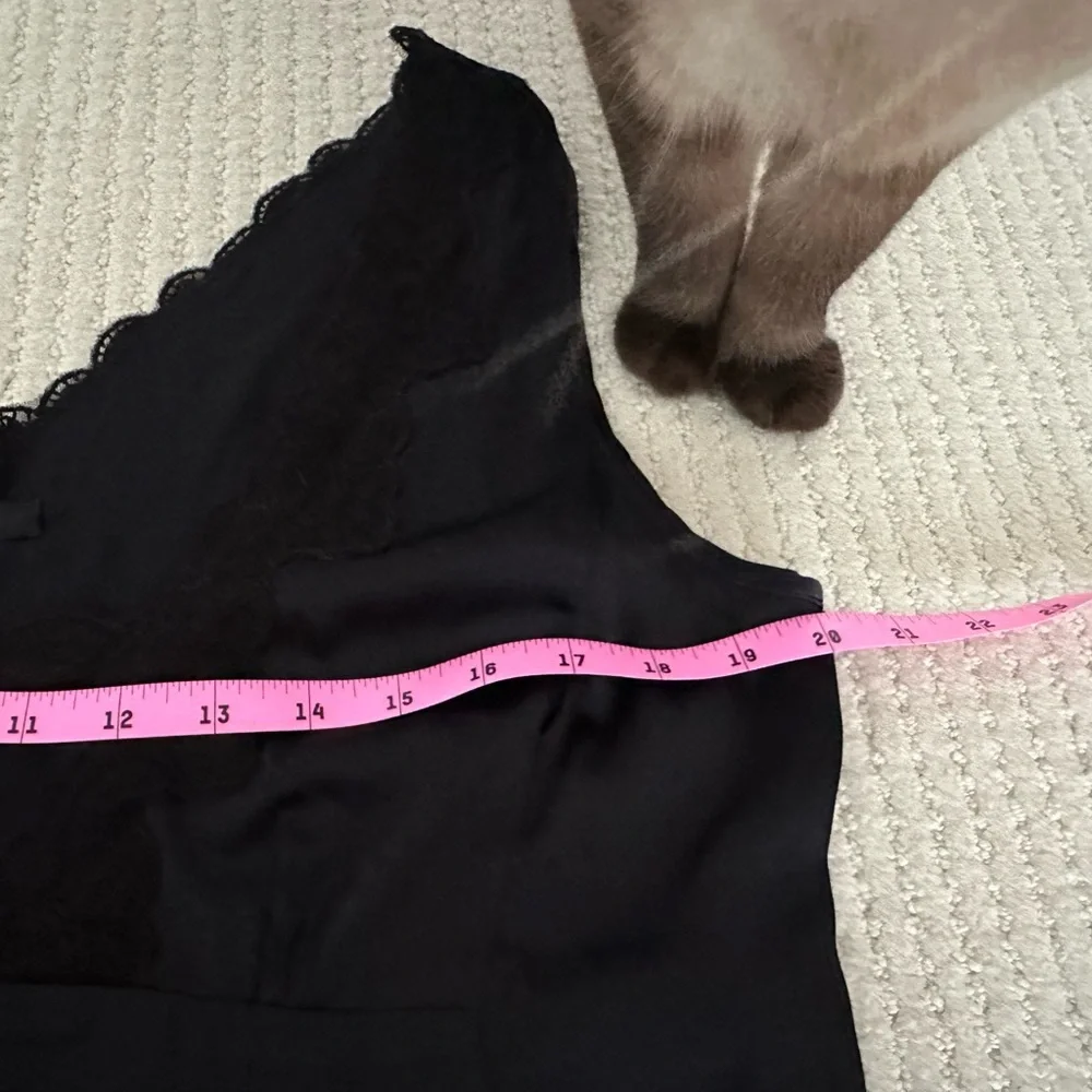 Nanette Lepore 100% Silk Evening Top camisole with Lace, size L - Picture 5 of 7